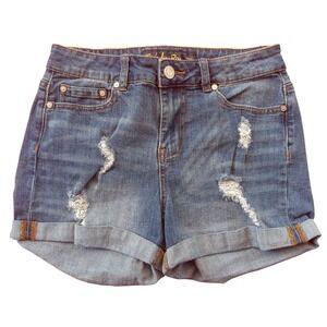 INDIGO REIN Girls Size 7 Denim Shorts Blue Jean Shorts 28 in Waist, Casual